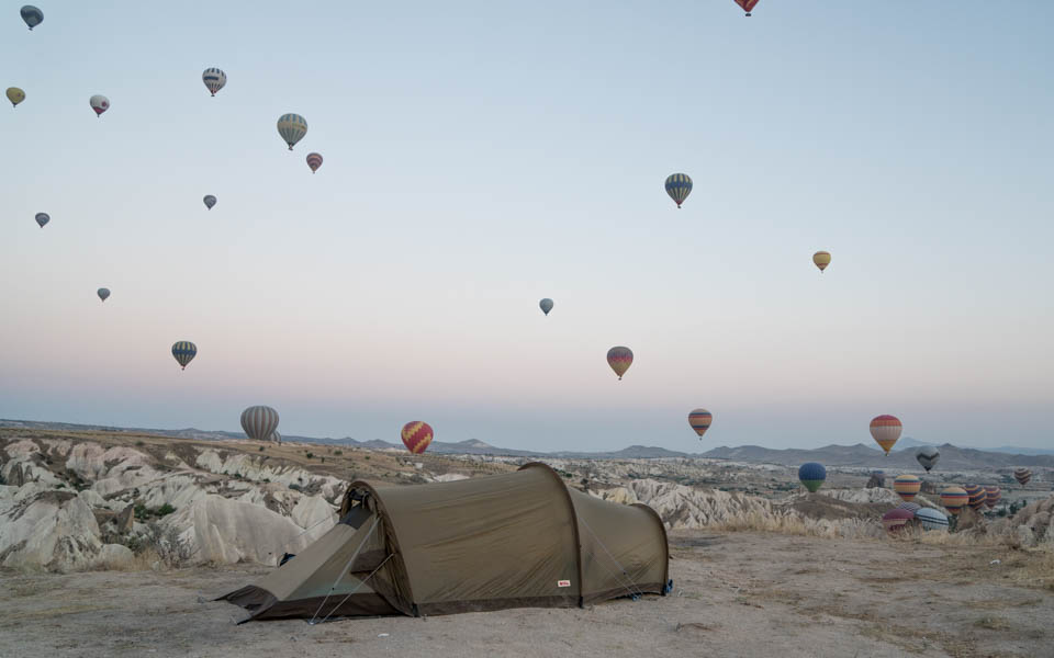 Balloons and stone cities in Cappadocia